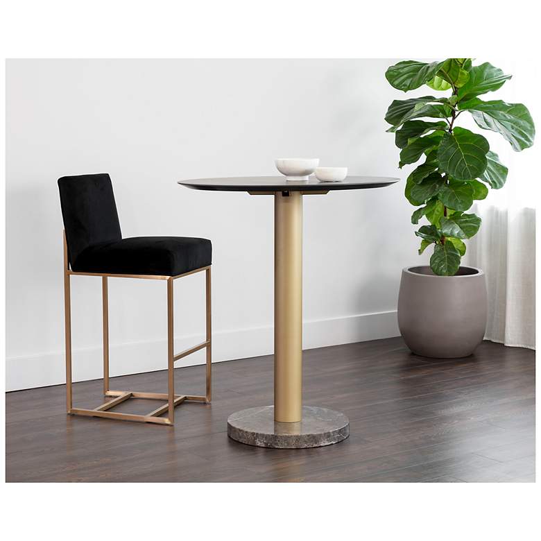 Image 5 Sunpan Monaco Bar Table Gold Gray Marble and Charcoal Gray more views
