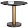 Sunpan Monaco Bistro Table Gold Gray Marble and Charcoal Gray 35.5"