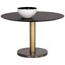 1_Sunpan Monaco Dining Table Gold Gray Marble and Charcoal Gray 48"