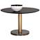 Sunpan Monaco Dining Table Gold Gray Marble and Charcoal Gray 48"