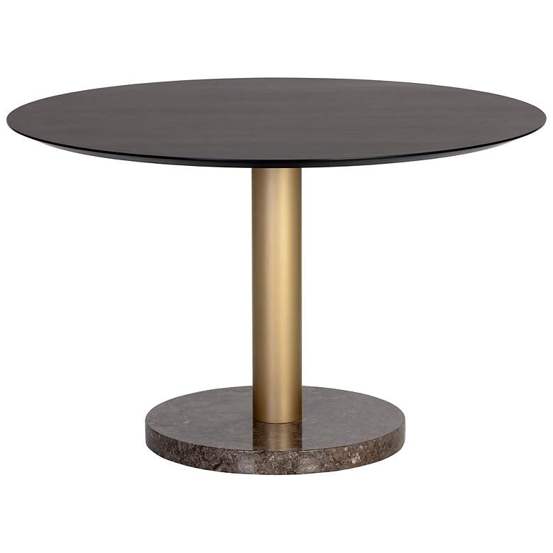 Image 2 Sunpan Monaco Dining Table Gold Gray Marble and Charcoal Gray 48" more views