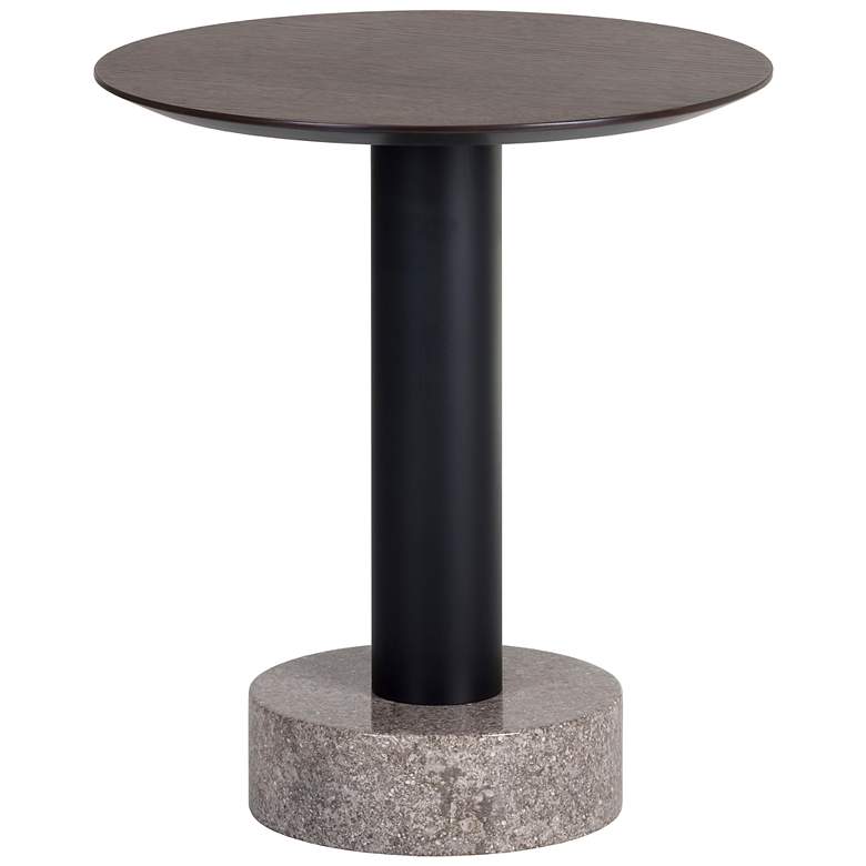 Image 2 Sunpan Monaco End Table Black Gray Marble and Raw Umber more views