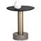Sunpan Monaco End Table Gold Gray Marble and Charcoal Gray