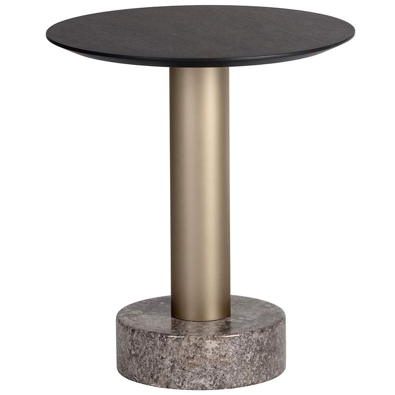 Image 2 Sunpan Monaco End Table Gold Gray Marble and Charcoal Gray more views
