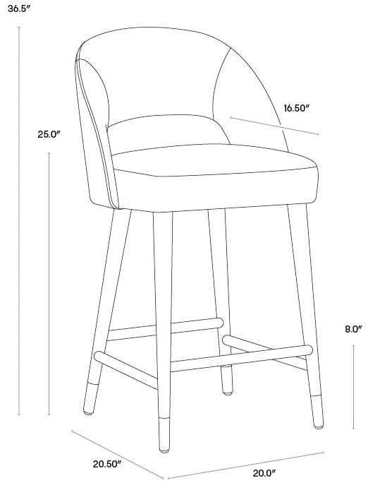 Image 7 Sunpan Monae Counter Stool Moss Green more views