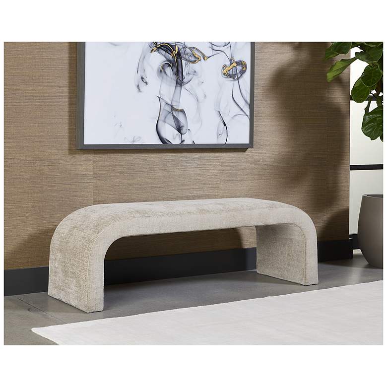 Image 4 Sunpan Nahara Bench Bergen Taupe more views