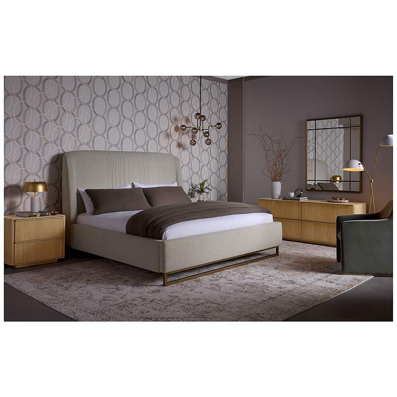 Image 5 Sunpan Nevin Bed King Dove Cream more views