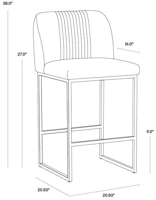 Sunpan Nevin Counter Stool Polo Club Muslin