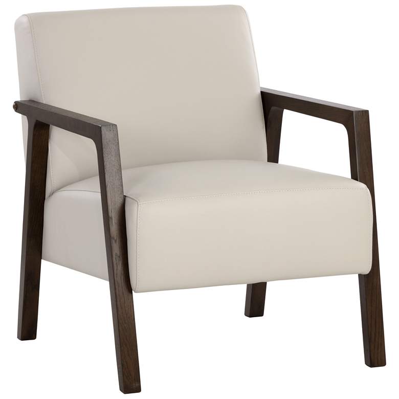 Image 2 Sunpan Neymar Lounge Chair Linea Light Gray Leather