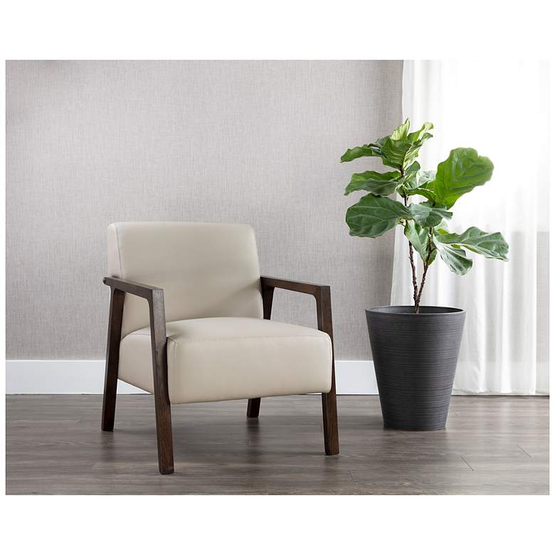 Image 1 Sunpan Neymar Lounge Chair Linea Light Gray Leather