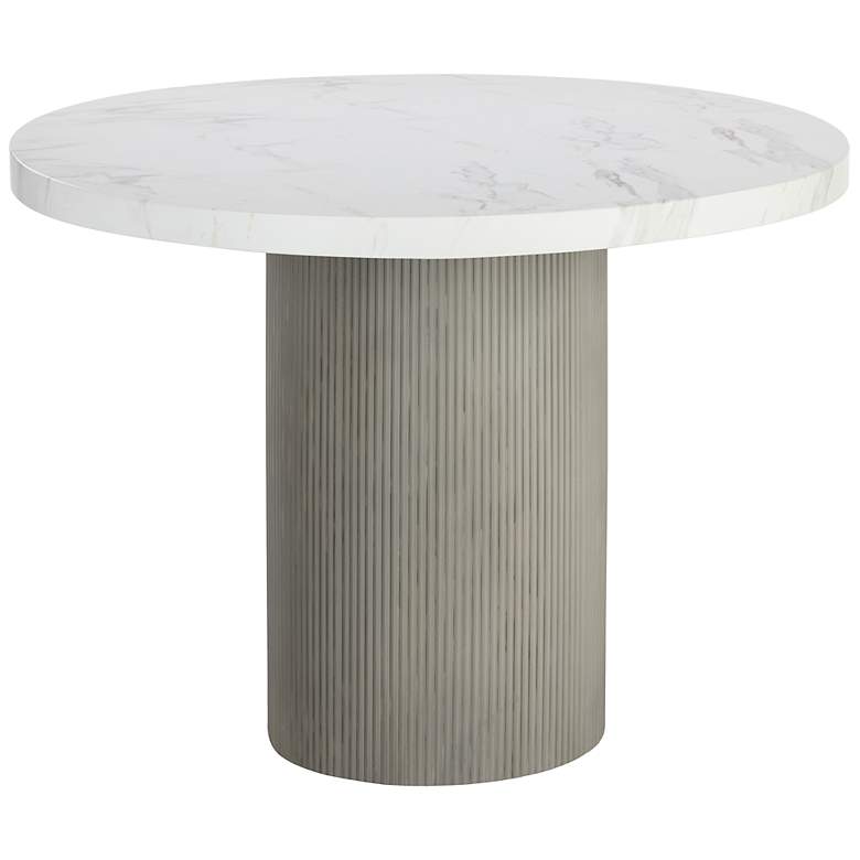 Image 2 Sunpan Nicolette Dining Table Light Gray Marble Look 40" more views