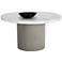 Sunpan Nicolette Dining Table Light Gray Marble Look 55"