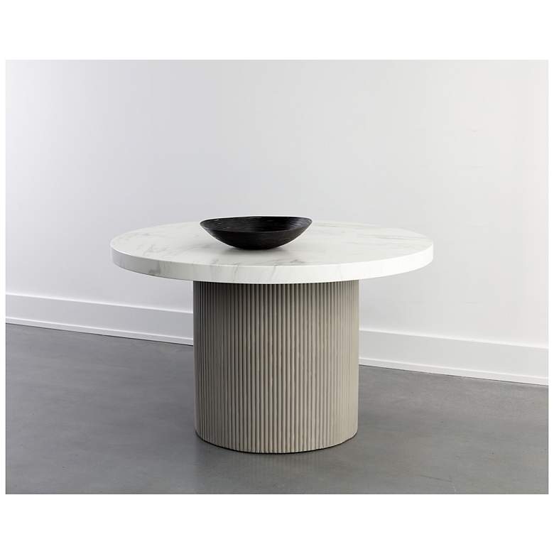 Image 5 Sunpan Nicolette Dining Table Light Gray Marble Look 55" more views