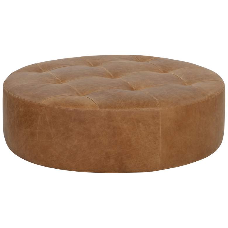 Image 2 Sunpan Nilda Ottoman Camel Leather more views