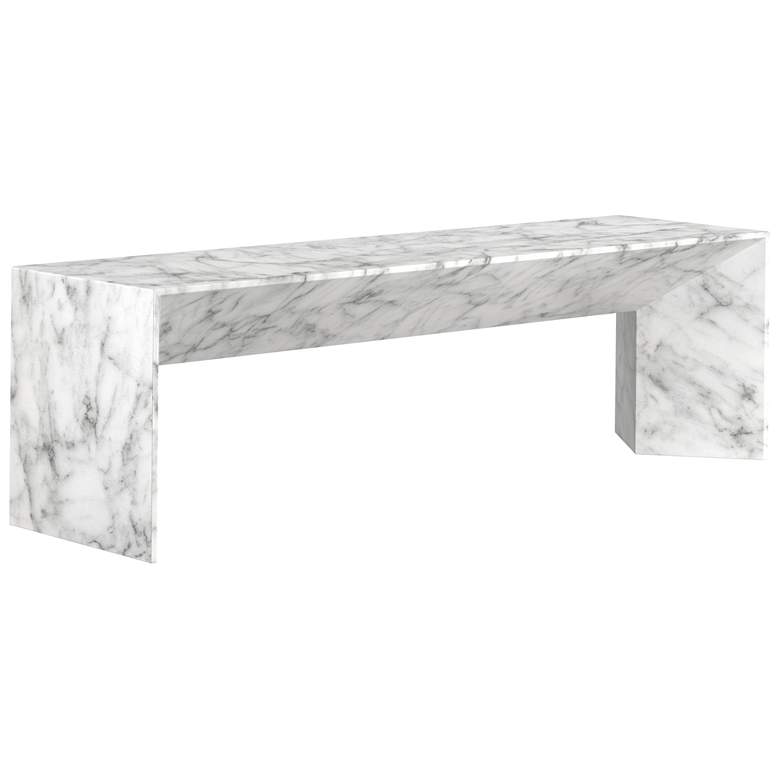 Image 1 Sunpan Nomad Bench Marble Look White