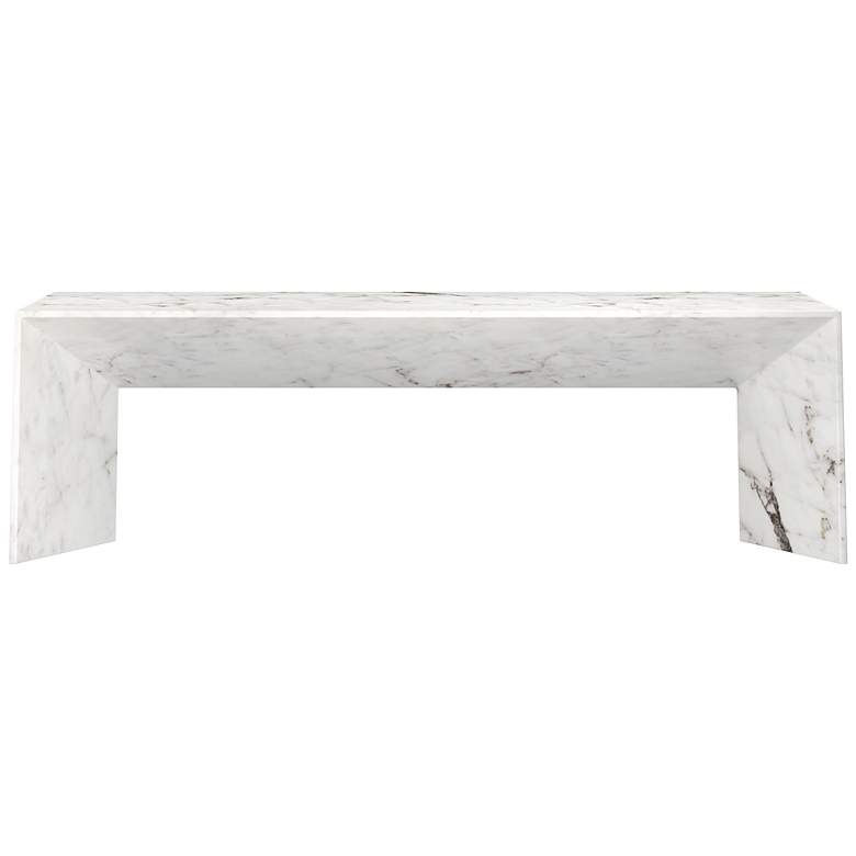 Image 2 Sunpan Nomad Bench Marble Look White more views