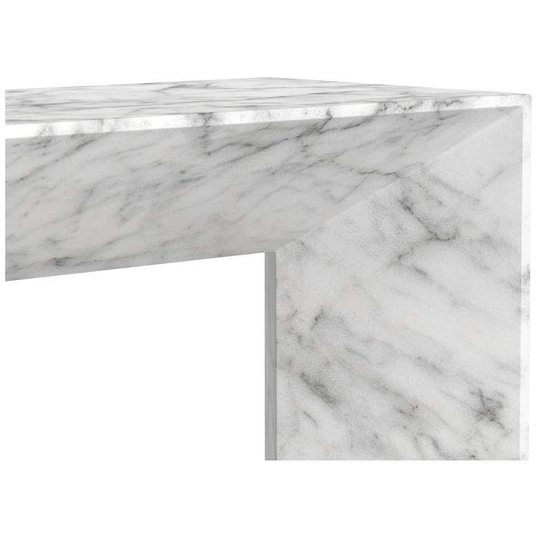 Image 4 Sunpan Nomad Bench Marble Look White more views