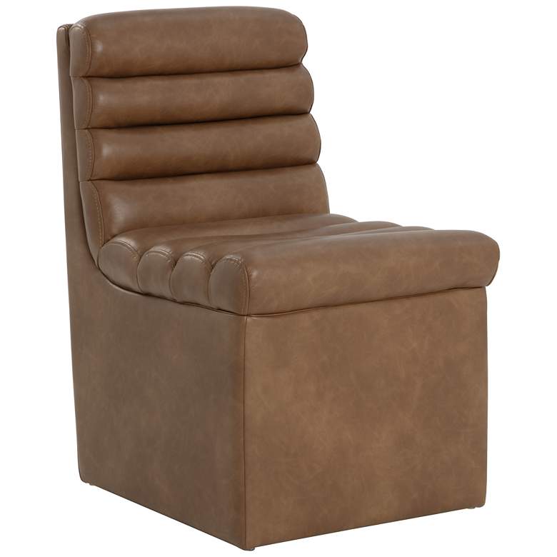 Image 1 Sunpan Norm Wheeled Dining Chair Copley Cognac