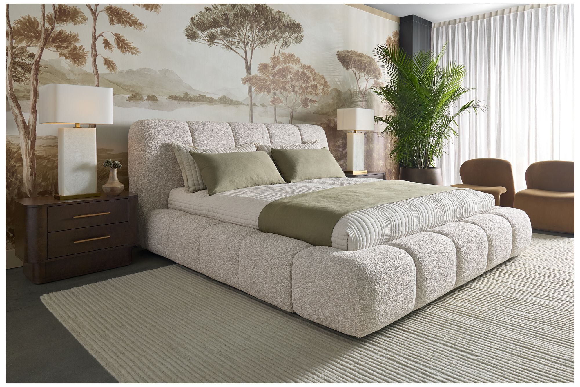 Image 4 Sunpan Olena Bed Santa Cruz Oatmeal more views