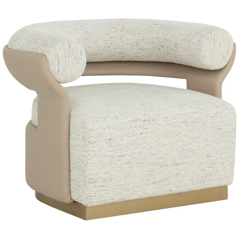 Image 1 Sunpan Olida Swivel Lounge Chair Hailey Moon and Napa Beige