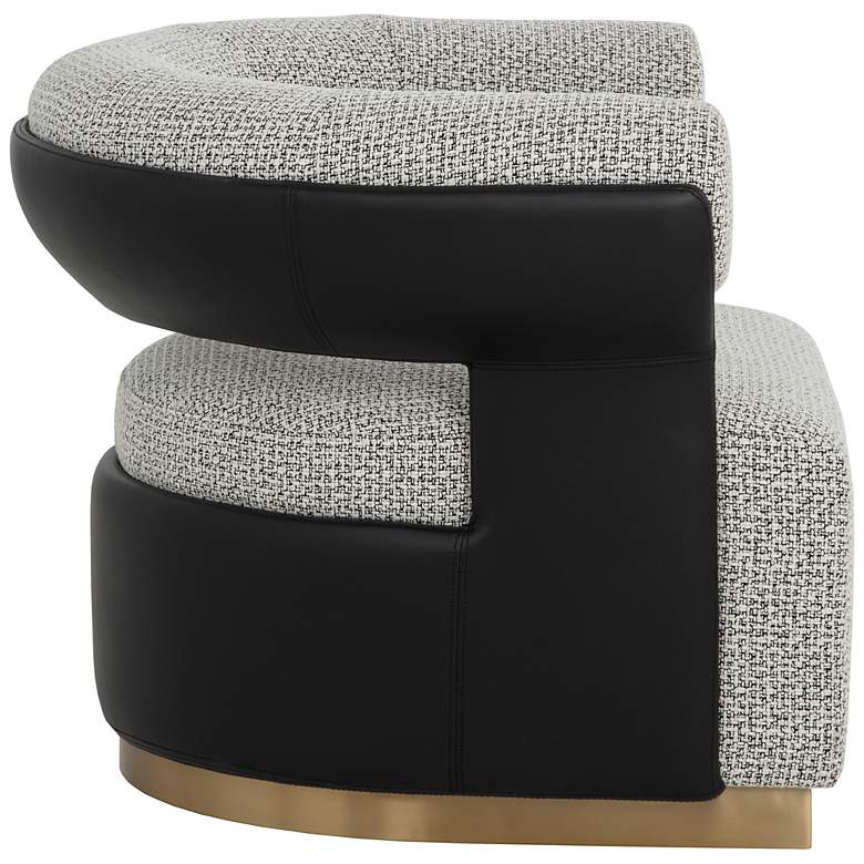 Image 3 Sunpan Olida Swivel Lounge Chair Helios Check Black and Napa Black more views