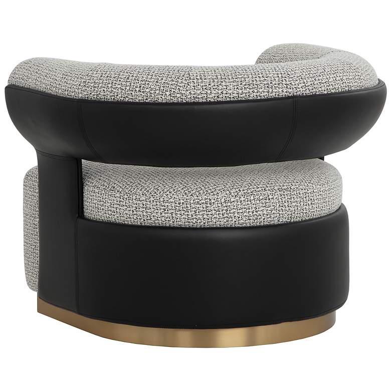 Image 4 Sunpan Olida Swivel Lounge Chair Helios Check Black and Napa Black more views