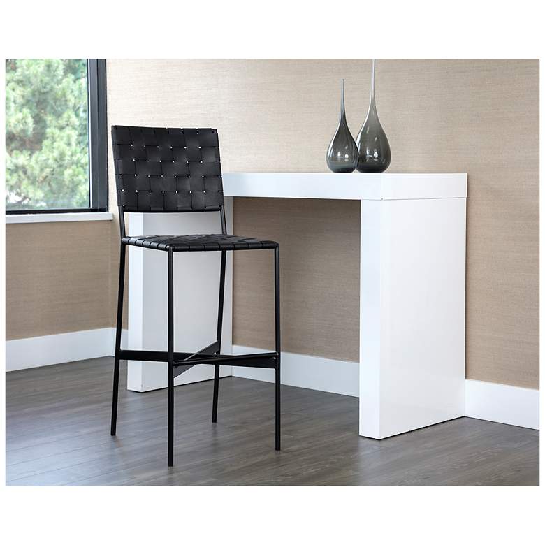 Image 5 Sunpan Omari Barstool Black Leather more views