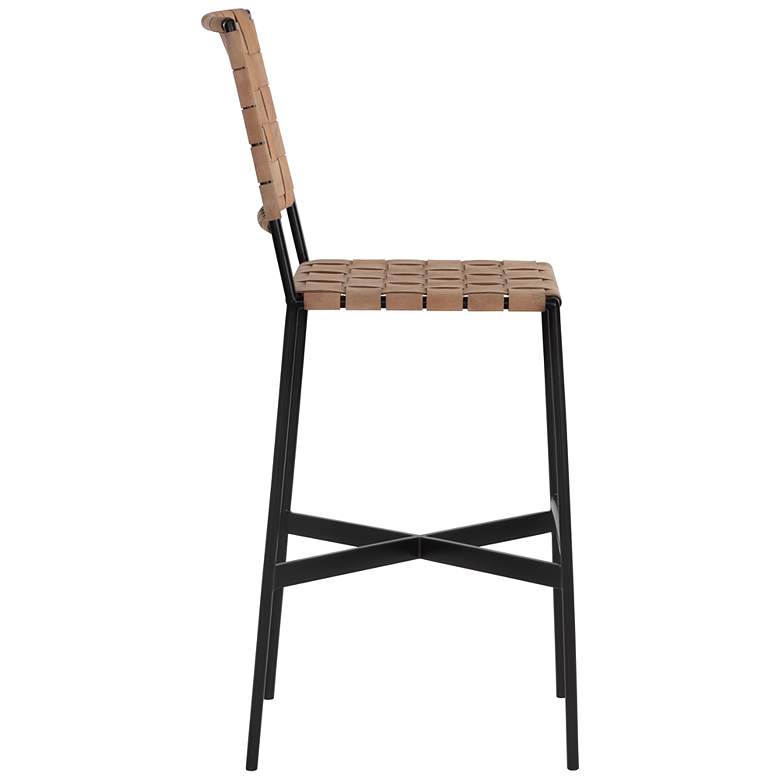 Image 2 Sunpan Omari Barstool Suede Light Tan Leather more views