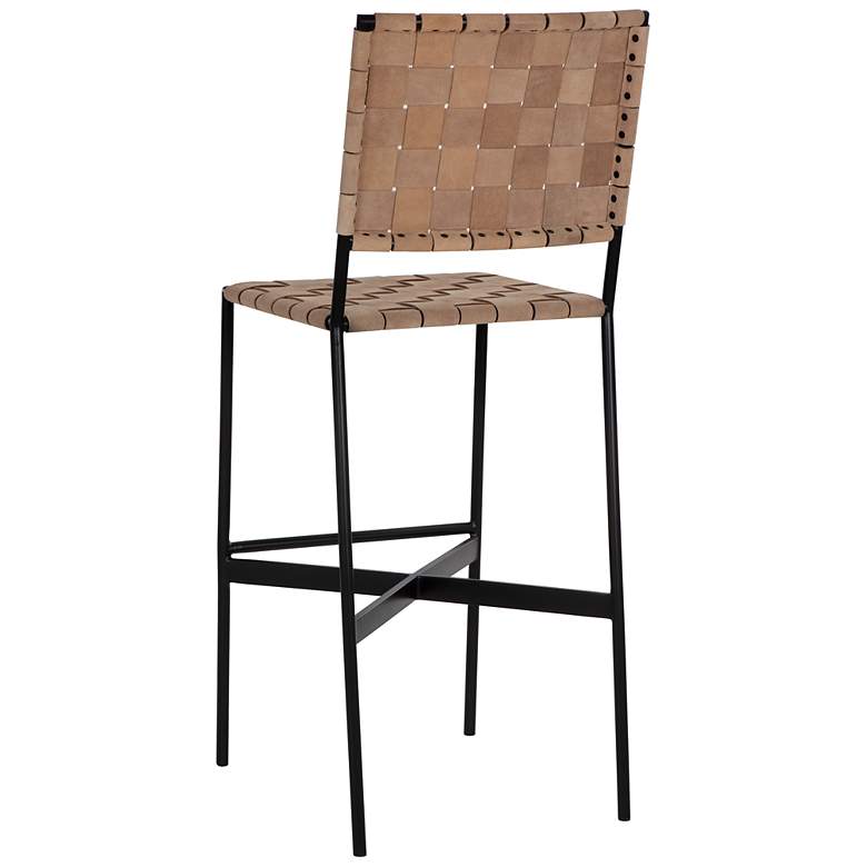 Image 3 Sunpan Omari Barstool Suede Light Tan Leather more views