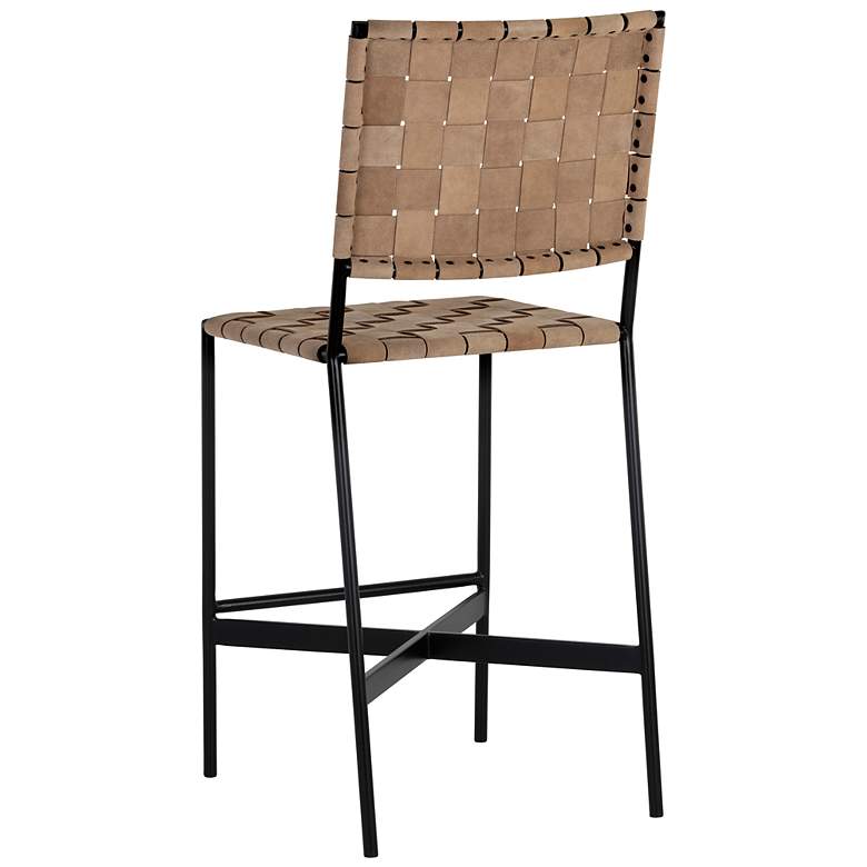 Image 3 Sunpan Omari Counter Stool Suede Light Tan Leather more views