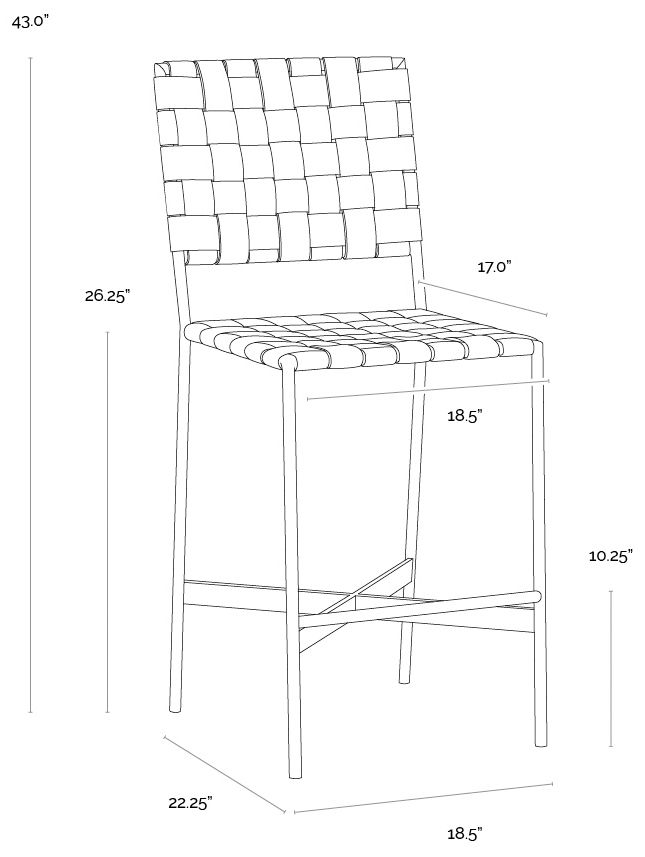 Sunpan Omari Counter Stool Suede Light Tan Leather