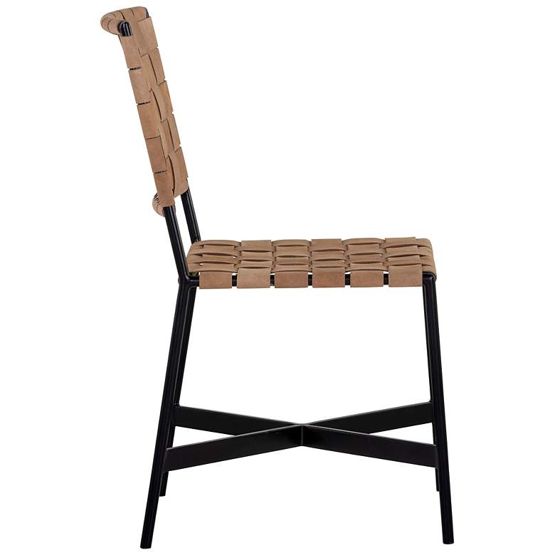 Image 3 Sunpan Omari Dining Chair Suede Light Tan Leather Set of 2 more views