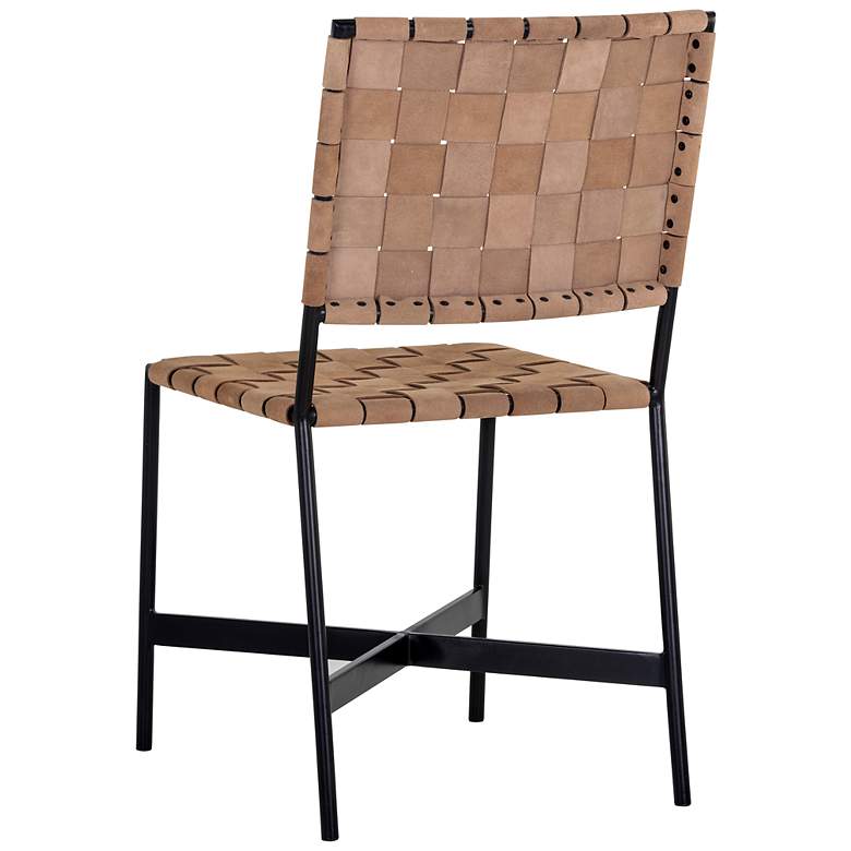Image 4 Sunpan Omari Dining Chair Suede Light Tan Leather Set of 2 more views