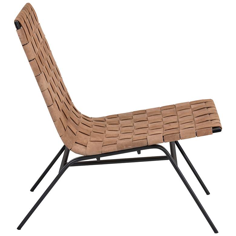 Image 4 Sunpan Omari Lounge Chair Suede Light Tan Leather more views