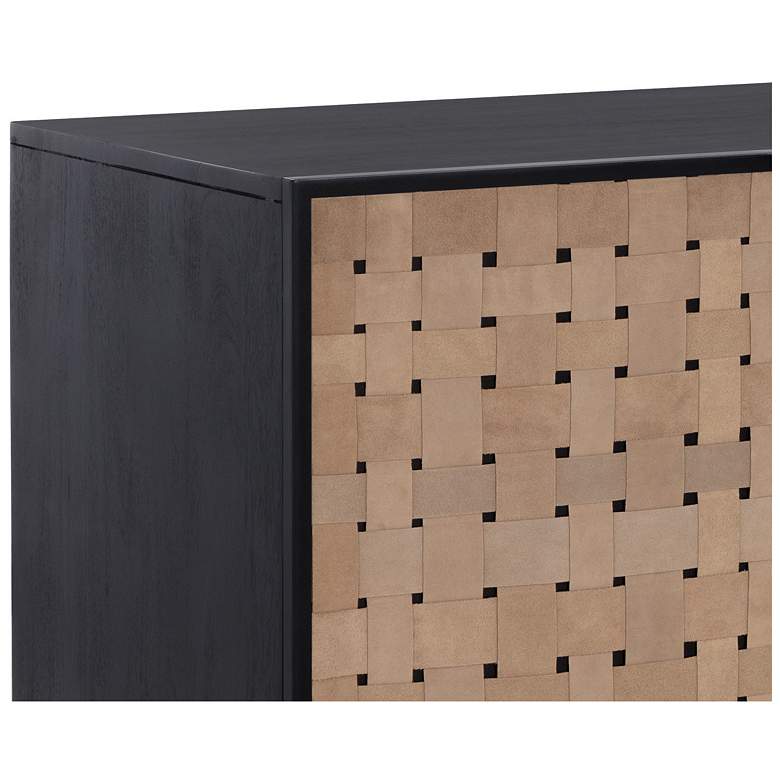 Image 6 Sunpan Omari Sideboard Large Suede Light Tan Leather more views