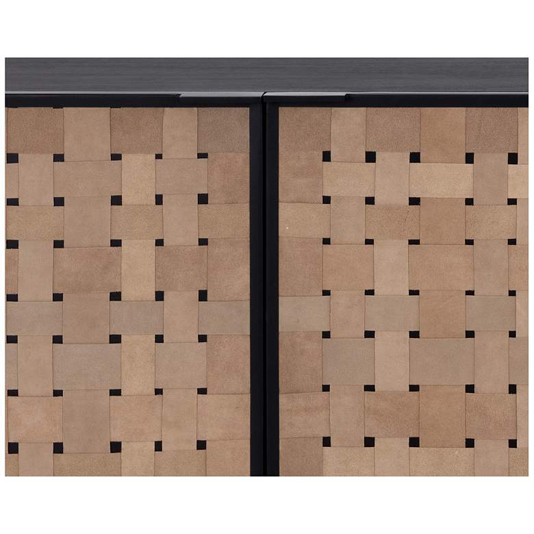 Image 7 Sunpan Omari Sideboard Large Suede Light Tan Leather more views