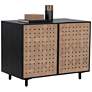 1_Sunpan Omari Sideboard Small Suede Light Tan Leather