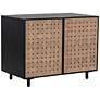 2_Sunpan Omari Sideboard Small Suede Light Tan Leather more views