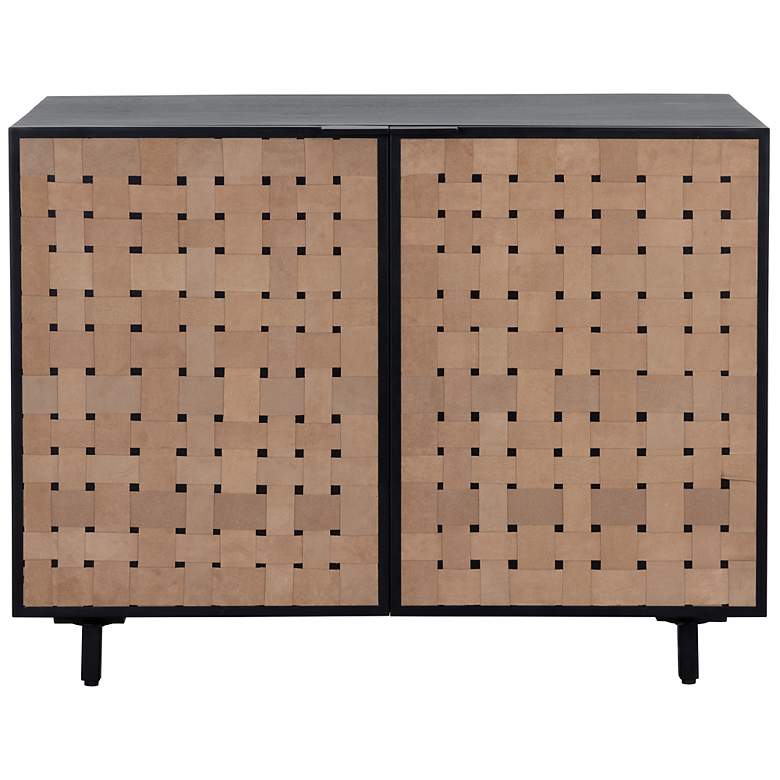 Image 3 Sunpan Omari Sideboard Small Suede Light Tan Leather more views