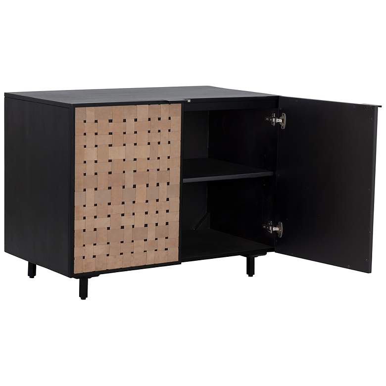 Image 4 Sunpan Omari Sideboard Small Suede Light Tan Leather more views