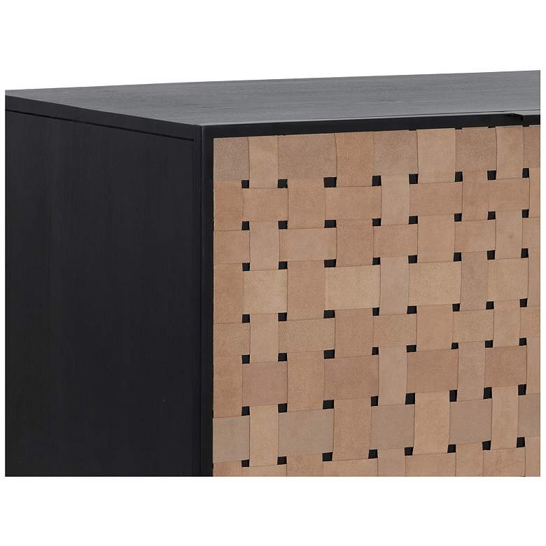 Image 6 Sunpan Omari Sideboard Small Suede Light Tan Leather more views