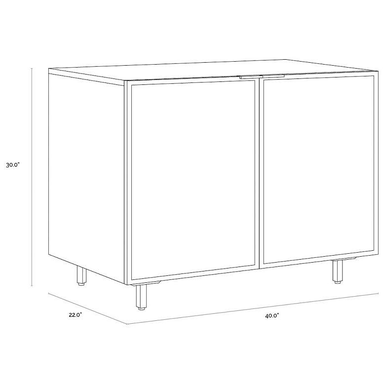 Image 7 Sunpan Omari Sideboard Small Suede Light Tan Leather more views
