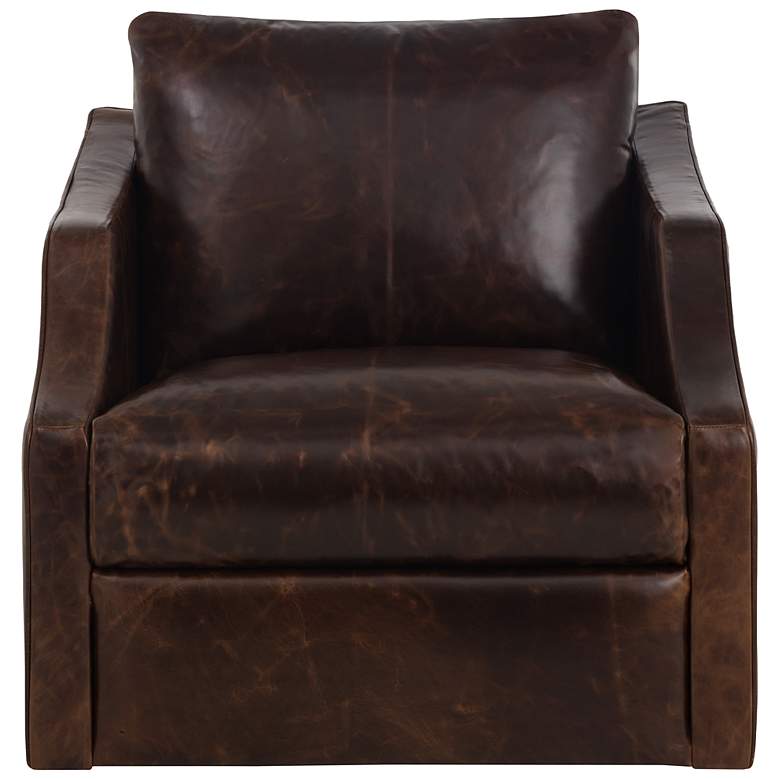 Image 2 Sunpan Orwell Swivel Lounge Chair Chocolate Leather more views