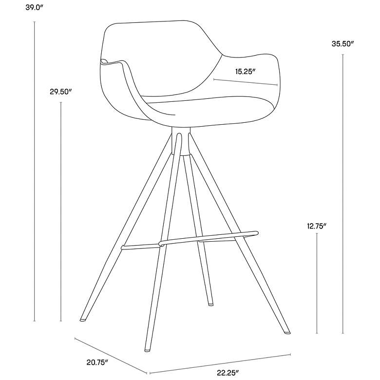 Image 5 Sunpan Owen Swivel Barstool Town Gray more views
