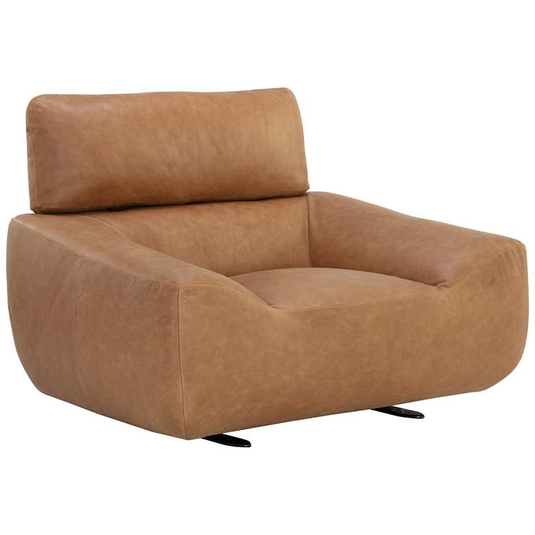 Image 1 Sunpan Paget Glider Lounge Chair Camel Leather