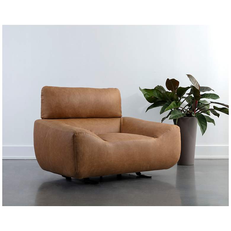 Image 5 Sunpan Paget Glider Lounge Chair Camel Leather more views