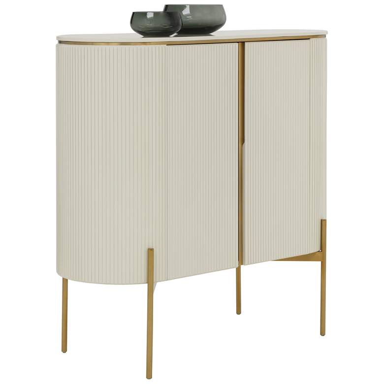 Image 1 Sunpan Paloma Bar Cabinet High Gloss Cream