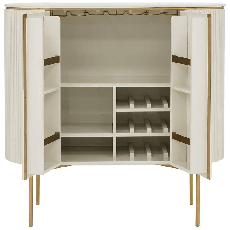 Image 4 Sunpan Paloma Bar Cabinet High Gloss Cream more views