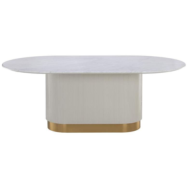 Image 3 Sunpan Paloma Dining Table Oval White Marble 84" more views
