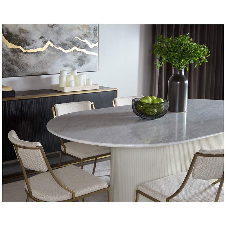 Image 6 Sunpan Paloma Dining Table Oval White Marble 84" more views